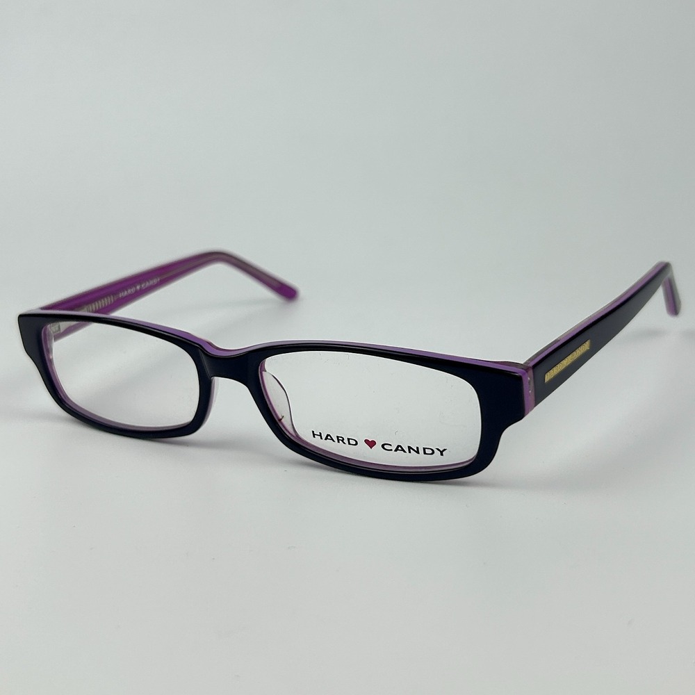 Hard Candy HC04 DPUR Women Eyeglasses Frame Black Plastic Full Rim 53-16-135 mm